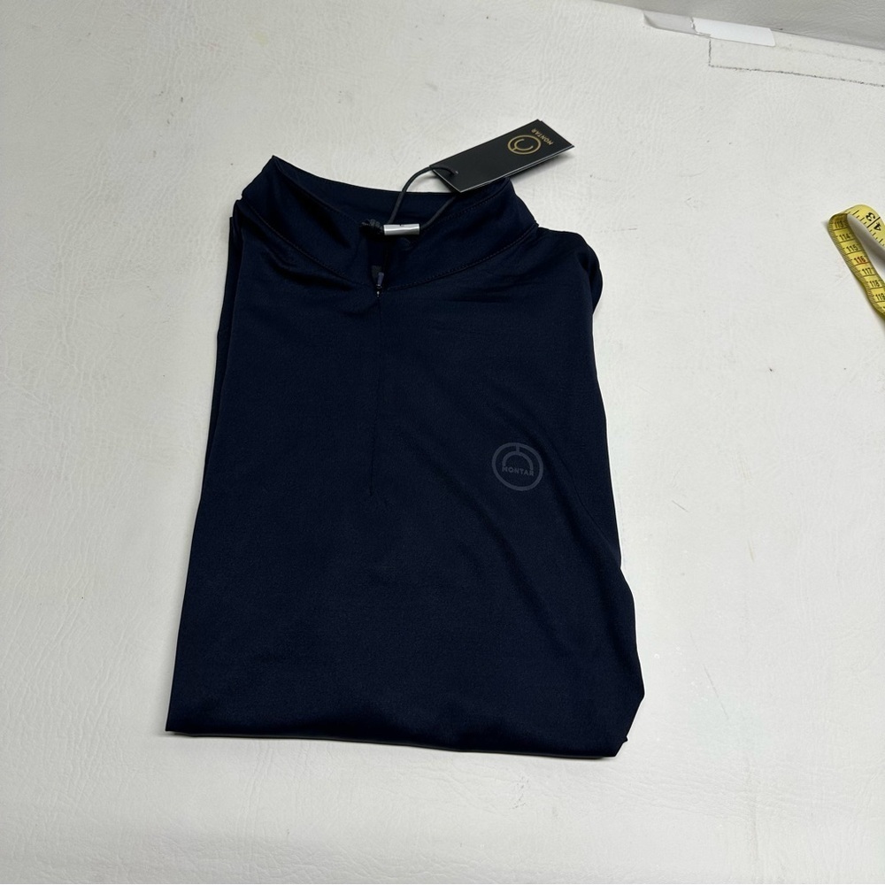 New Montar Kali embossed logo navy Riding Shirt size L - Picture 8 of 8